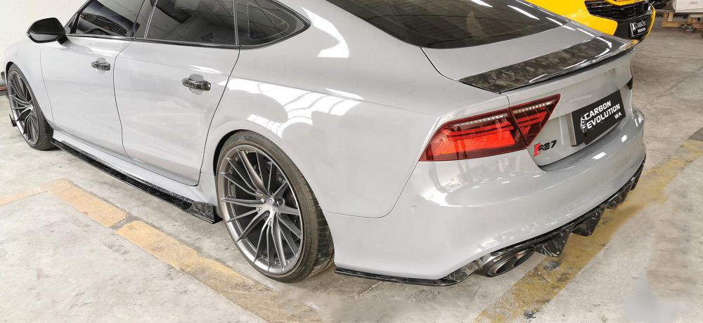 Forged Carbon Fiber Kit - Front Lip, Side Skirts, Rear Diffuser, Vents & Trunk Lip Spoiler (For Audi RS7)